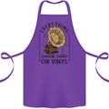 Music Sounds Better on Vinyl Records DJ Cotton Apron 100% Organic Purple