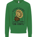 Music Sounds Better on Vinyl Records DJ Kids Sweatshirt Jumper Irish Green