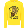 Music Sounds Better on Vinyl Records DJ Kids Sweatshirt Jumper Yellow