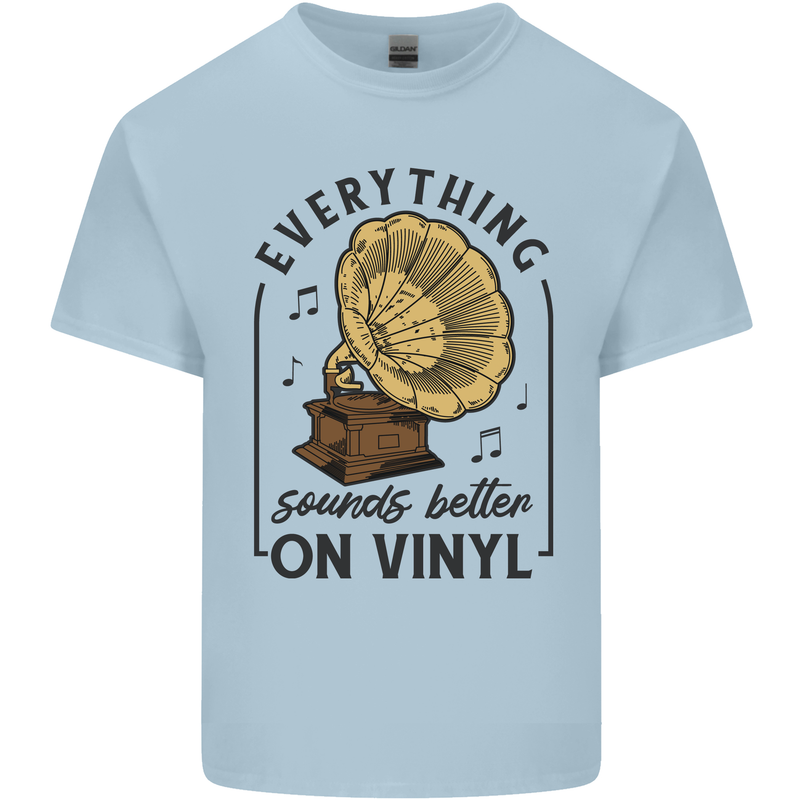 Music Sounds Better on Vinyl Records DJ Kids T-Shirt Childrens Light Blue