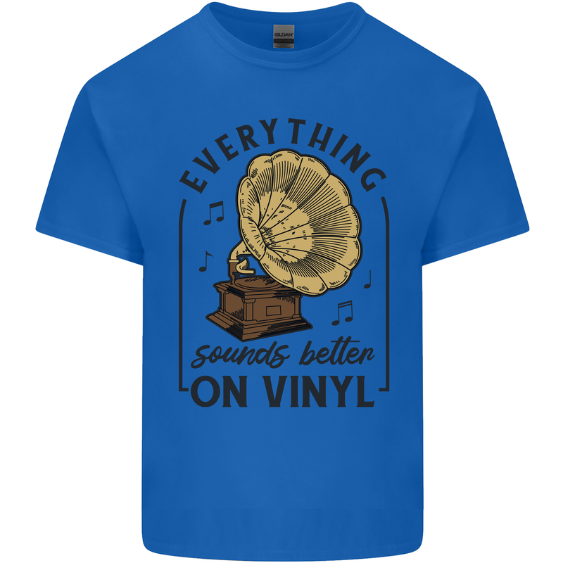 Music Sounds Better on Vinyl Records DJ Kids T-Shirt Childrens Royal Blue