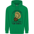 Music Sounds Better on Vinyl Records DJ Mens 80% Cotton Hoodie Irish Green