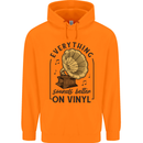 Music Sounds Better on Vinyl Records DJ Mens 80% Cotton Hoodie Orange