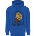 Music Sounds Better on Vinyl Records DJ Mens 80% Cotton Hoodie Royal Blue