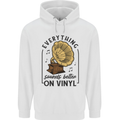 Music Sounds Better on Vinyl Records DJ Mens 80% Cotton Hoodie White