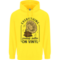 Music Sounds Better on Vinyl Records DJ Mens 80% Cotton Hoodie Yellow