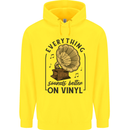 Music Sounds Better on Vinyl Records DJ Mens 80% Cotton Hoodie Yellow