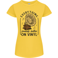 Music Sounds Better on Vinyl Records DJ Womens Petite Cut T-Shirt Yellow