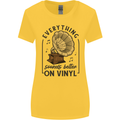 Music Sounds Better on Vinyl Records DJ Womens Wider Cut T-Shirt Yellow