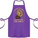 Music Sounds Better on Vinyl Records LP DJ Cotton Apron 100% Organic Purple