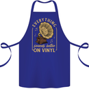 Music Sounds Better on Vinyl Records LP DJ Cotton Apron 100% Organic Royal Blue