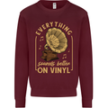 Music Sounds Better on Vinyl Records LP DJ Kids Sweatshirt Jumper Maroon