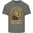 Music Sounds Better on Vinyl Records LP DJ Kids T-Shirt Childrens Charcoal