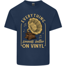Music Sounds Better on Vinyl Records LP DJ Kids T-Shirt Childrens Navy Blue