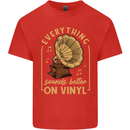 Music Sounds Better on Vinyl Records LP DJ Kids T-Shirt Childrens Red