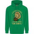 Music Sounds Better on Vinyl Records LP DJ Mens 80% Cotton Hoodie Irish Green