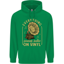 Music Sounds Better on Vinyl Records LP DJ Mens 80% Cotton Hoodie Irish Green
