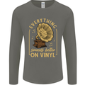 Music Sounds Better on Vinyl Records LP DJ Mens Long Sleeve T-Shirt Charcoal