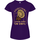 Music Sounds Better on Vinyl Records LP DJ Womens Petite Cut T-Shirt Purple