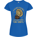Music Sounds Better on Vinyl Records LP DJ Womens Petite Cut T-Shirt Royal Blue