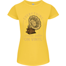 Music Sounds Better on Vinyl Records LP DJ Womens Petite Cut T-Shirt Yellow