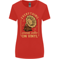 Music Sounds Better on Vinyl Records LP DJ Womens Wider Cut T-Shirt Red