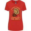 Music Sounds Better on Vinyl Records LP DJ Womens Wider Cut T-Shirt Red