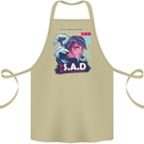 Music Vaporwave Anime Girl Emo SAD Cotton Apron 100% Organic Khaki