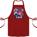 Music Vaporwave Anime Girl Emo SAD Cotton Apron 100% Organic Maroon