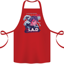 Music Vaporwave Anime Girl Emo SAD Cotton Apron 100% Organic Red