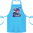 Music Vaporwave Anime Girl Emo SAD Cotton Apron 100% Organic Turquoise