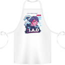 Music Vaporwave Anime Girl Emo SAD Cotton Apron 100% Organic White