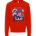 Music Vaporwave Anime Girl Emo SAD Kids Sweatshirt Jumper Bright Red