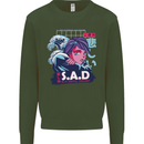Music Vaporwave Anime Girl Emo SAD Kids Sweatshirt Jumper Forest Green