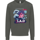 Music Vaporwave Anime Girl Emo SAD Kids Sweatshirt Jumper Storm Grey