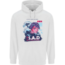 Music Vaporwave Anime Girl Emo SAD Mens 80% Cotton Hoodie White
