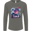 Music Vaporwave Anime Girl Emo SAD Mens Long Sleeve T-Shirt Charcoal