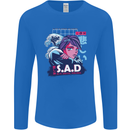 Music Vaporwave Anime Girl Emo SAD Mens Long Sleeve T-Shirt Royal Blue