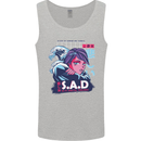 Music Vaporwave Anime Girl Emo SAD Mens Vest Tank Top Sports Grey