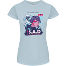 Music Vaporwave Anime Girl Emo SAD Womens Petite Cut T-Shirt Light Blue