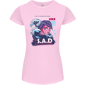 Music Vaporwave Anime Girl Emo SAD Womens Petite Cut T-Shirt Light Pink