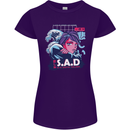 Music Vaporwave Anime Girl Emo SAD Womens Petite Cut T-Shirt Purple