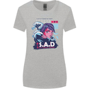 Music Vaporwave Anime Girl Emo SAD Womens Wider Cut T-Shirt Sports Grey