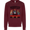 Music Weekend Forecast Alcohol Beer Mens Sweatshirt Jumper Maroon
