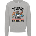 Music Weekend Forecast Alcohol Beer Mens Sweatshirt Jumper Sports Grey