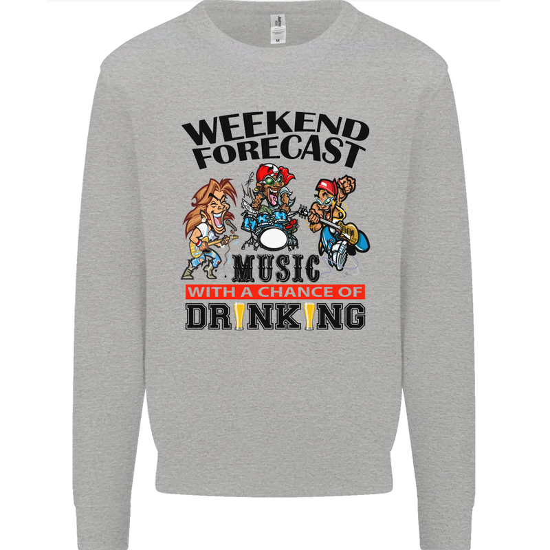 Music Weekend Forecast Alcohol Beer Mens Sweatshirt Jumper White
