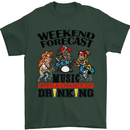 Music Weekend Forecast Alcohol Beer Mens T-Shirt Cotton Gildan Forest Green