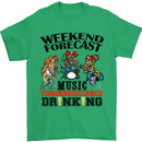 Music Weekend Forecast Alcohol Beer Mens T-Shirt Cotton Gildan Irish Green
