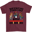 Music Weekend Forecast Alcohol Beer Mens T-Shirt Cotton Gildan Maroon