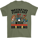 Music Weekend Forecast Alcohol Beer Mens T-Shirt Cotton Gildan Military Green